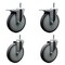 Service Caster 6'' Thermo Rubber Swivel 7/16'' Stem Caster Set 2 Total Lock Brake, 4PK SCC-GRTTL20S614-TPRB-716138-2-S-2 - alternate 1